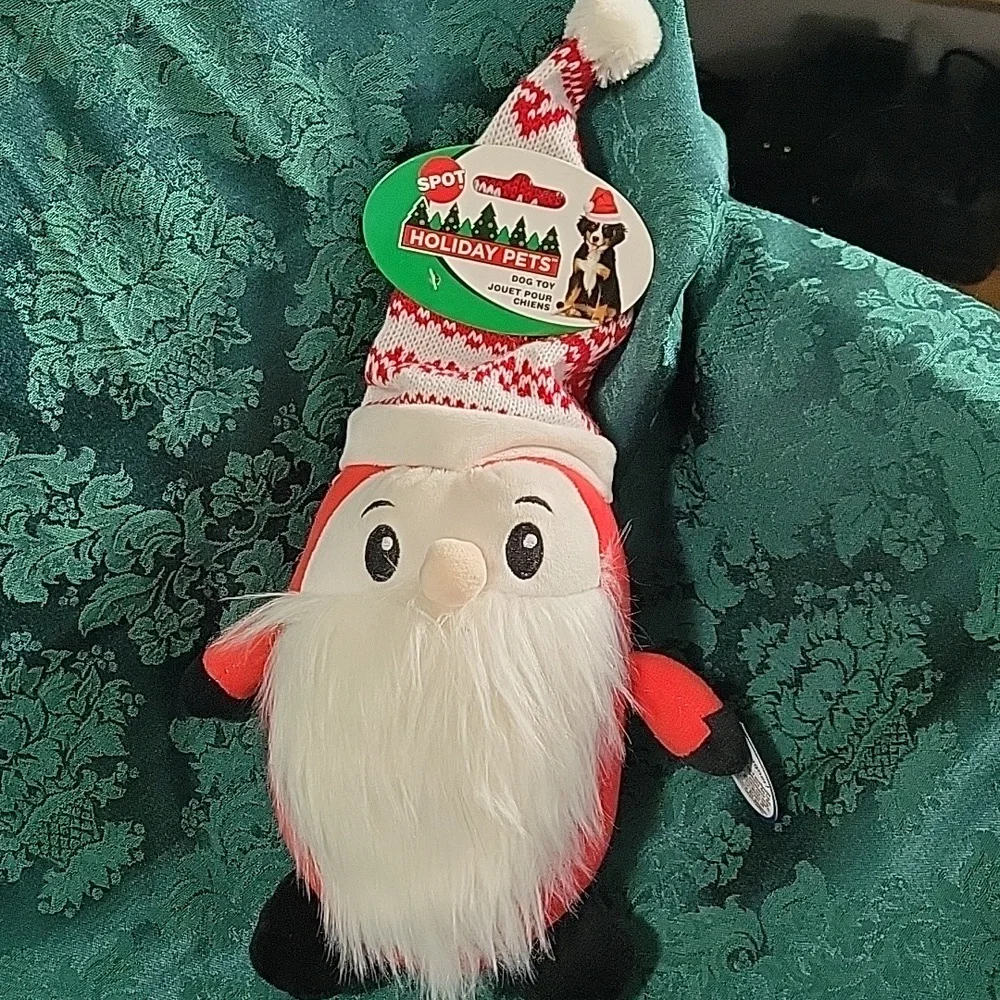 Santa Gnome Dog Toy - Red and White NWT